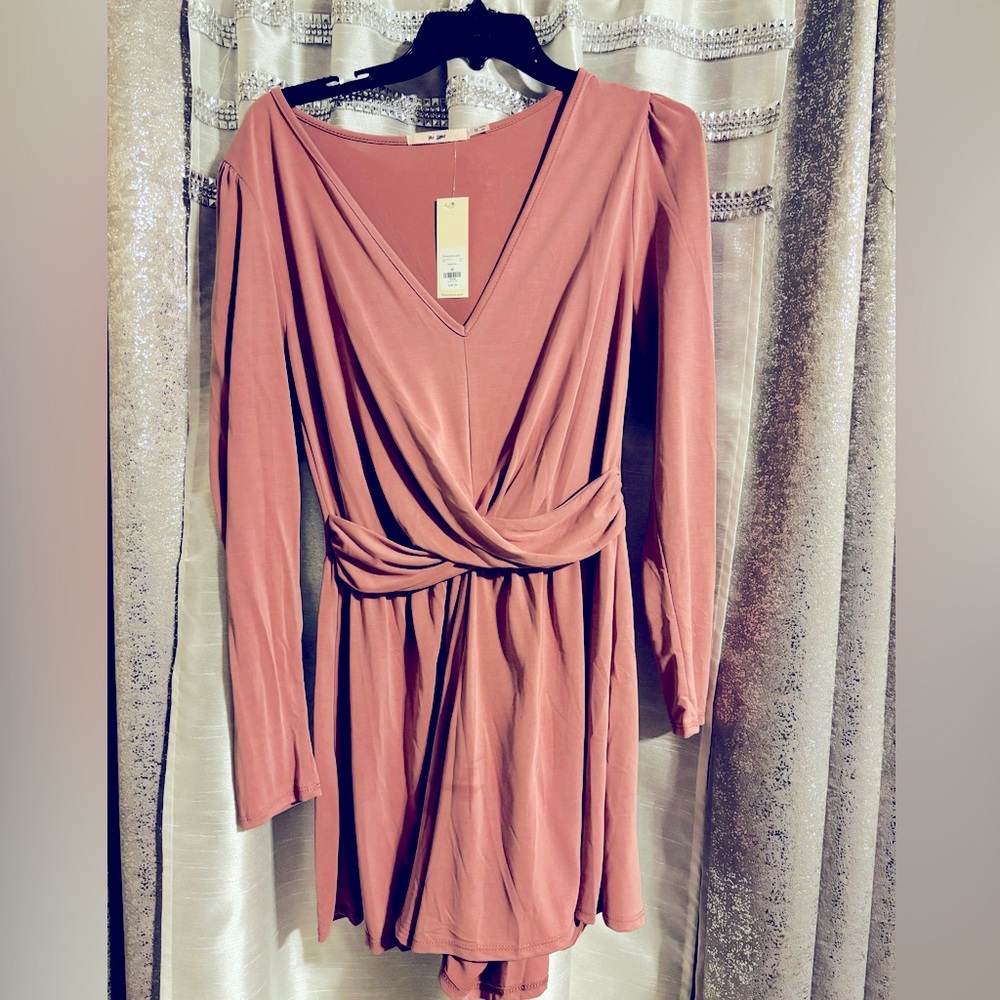 Brand new blush short romper outfit. Soft cloth, beautiful color.